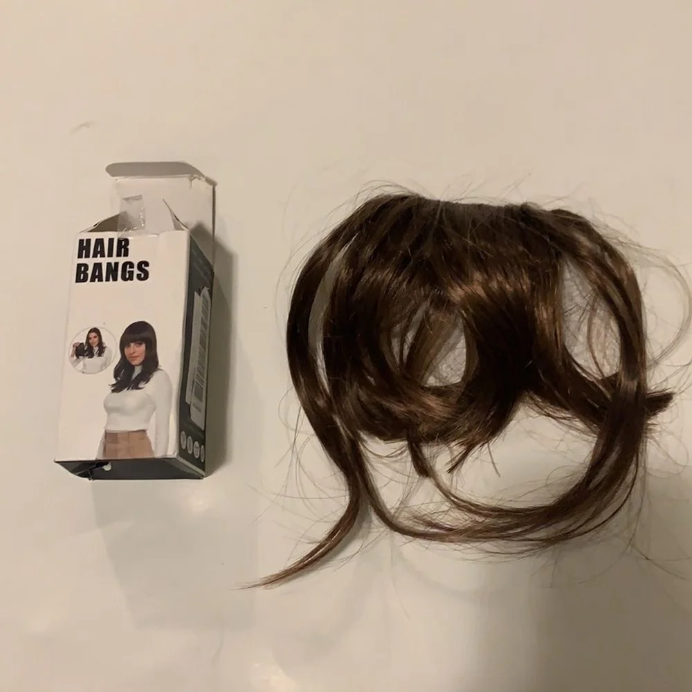 FASHION One Piece Clip in Hair Bangs-Light Brown